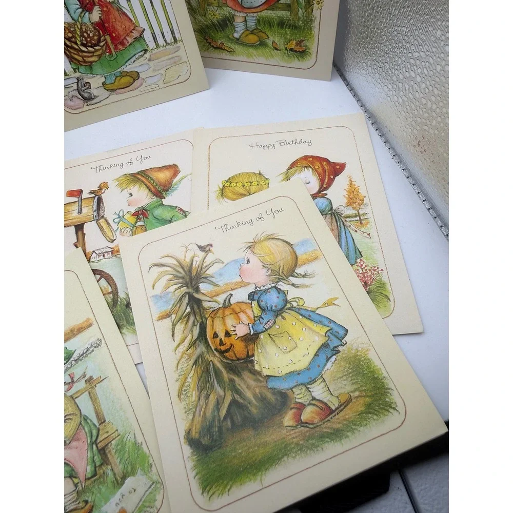 Vintage 1986 Little Children Greeting Cards Lot 8 Hummel Style Help The Children